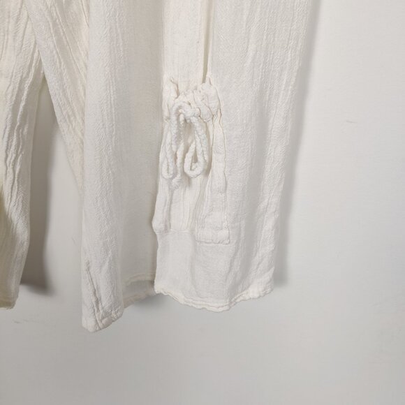 Oh My Gauze! White Cropped Gauze Pants - Picture 3 of 10